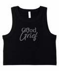 Good Grief Ribbed Crop Tank - Black