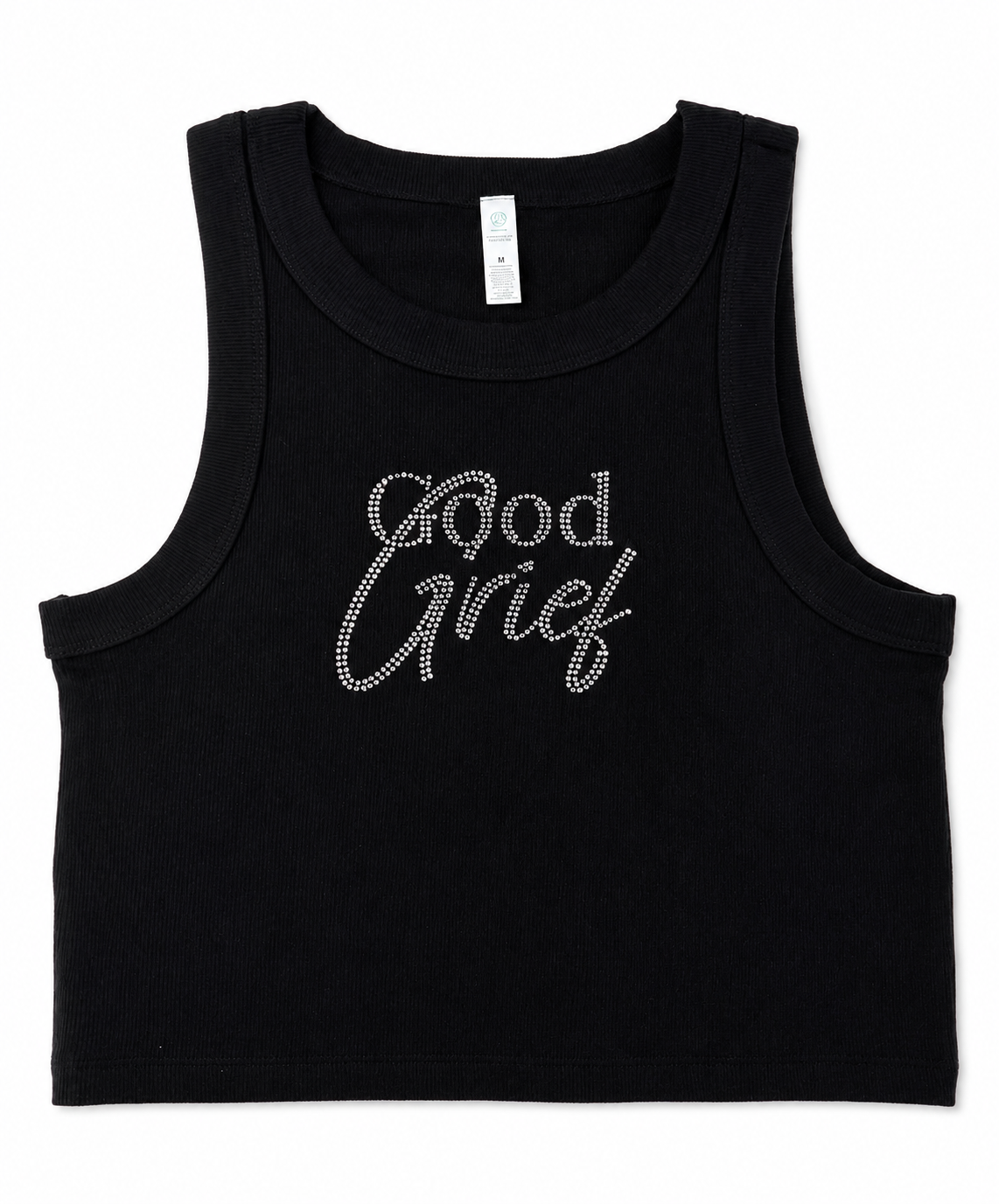 Good Grief Ribbed Crop Tank - Black