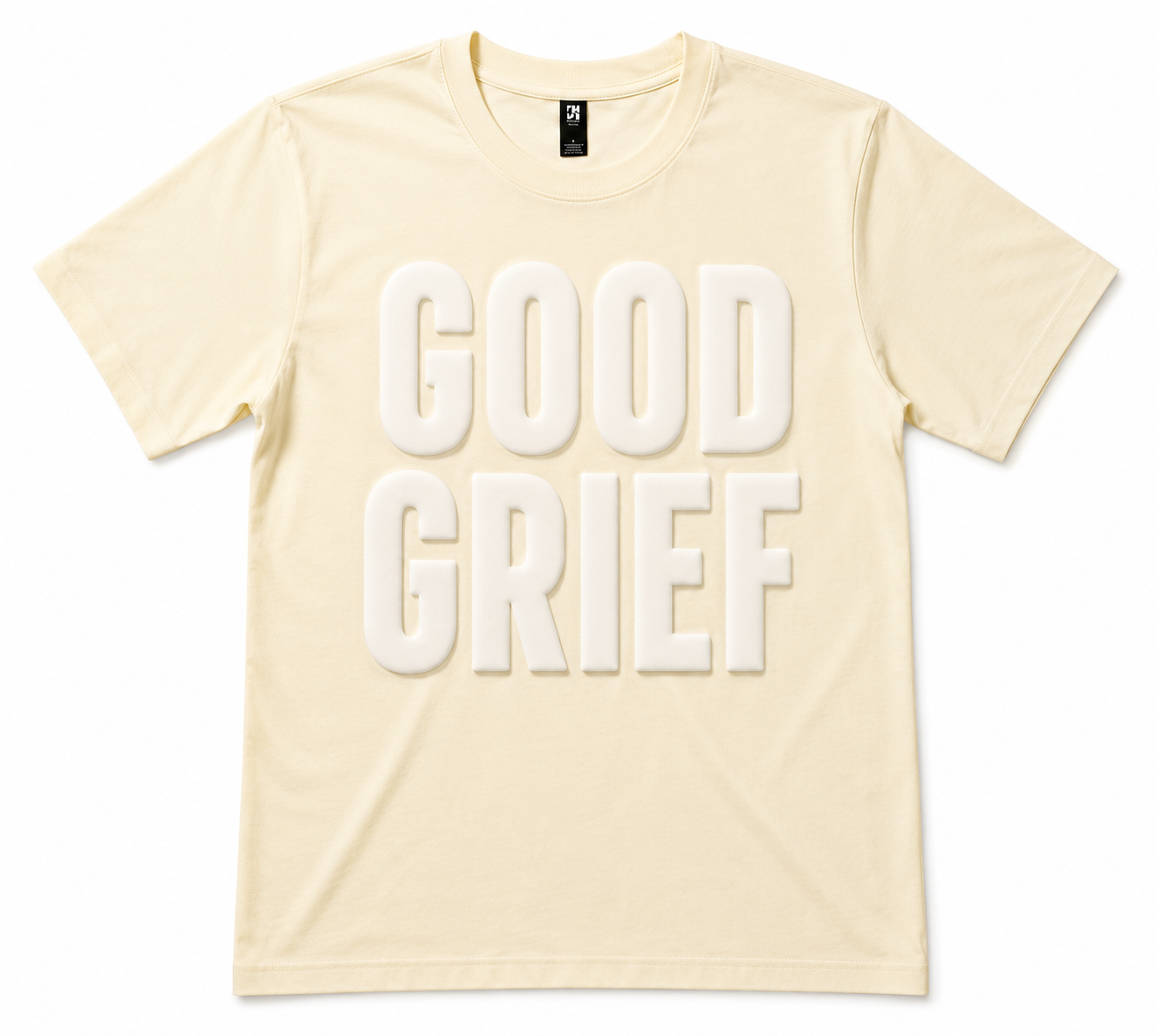 Good Grief Puffy Tee - Buttercream