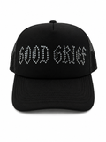 Good Grief Rhinestone Trucker - Black